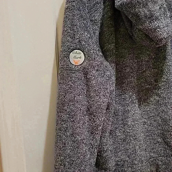 White Mark Full Zip Sherpa Hoodie Charcoal Grey Size XL - Picture 6 of 8